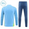 Manchester City Bambino Felpe da Allenamento 2024-25 Quarto-Zip Blu